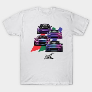 mazda miata mx5 generations violet T-Shirt